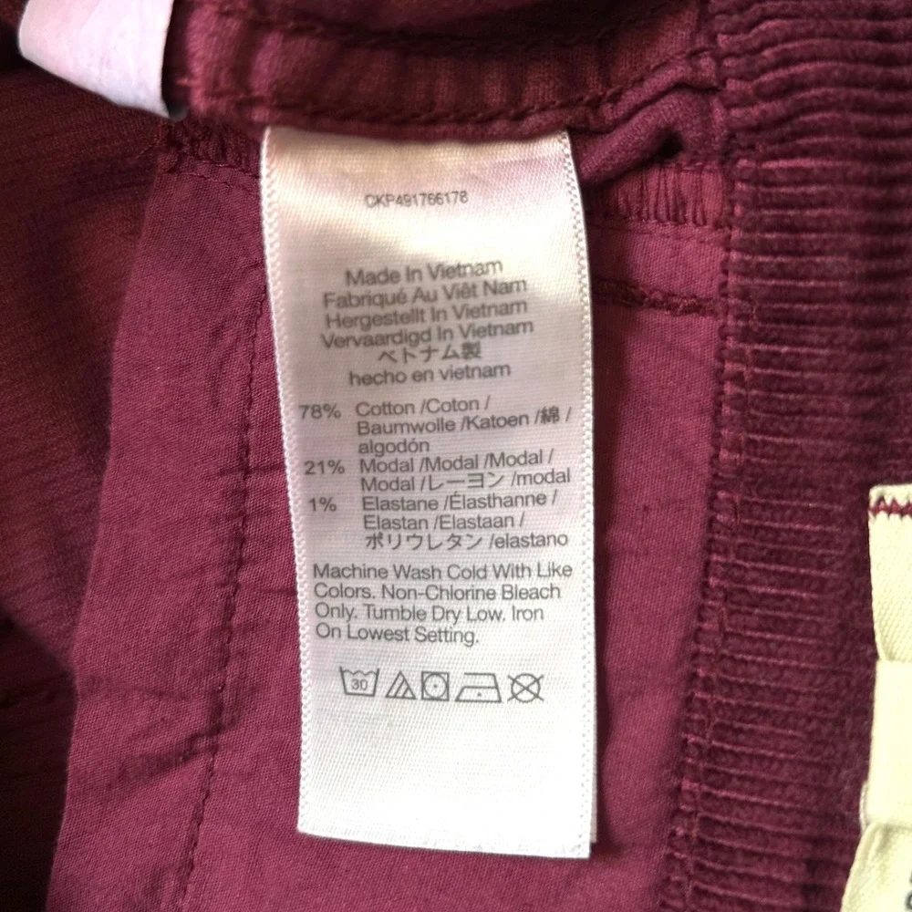 Madewell The Tall Emmett Wide-Leg Pant Corduroy‎ Welt Pocket Edition Bordeaux 26
